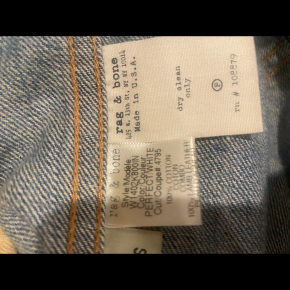 Rag & Bone denim/ leather sleeve jacket size s - Picture 7 of 16